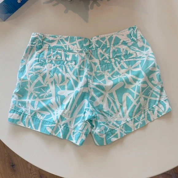 Lilly Pulitzer Light My Fire Blue Dragonfly Print Cotton Shorts Preppy Size 4 - Picture 7 of 11